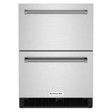Refrigerador compacto de dos cajones, 24 " con puerta de acero inoxidable, 4.4 cu